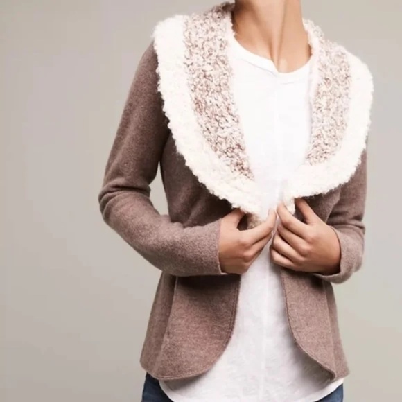 Anthropologie Rosie Neira Bourgogne Wool Blend Jacket, Size Large